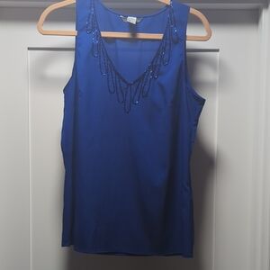 H&M Blue Sequin Tank Top